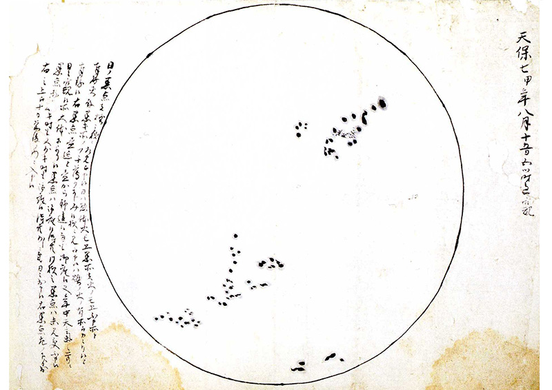 太陽黒点観測図（国友一貫斎家資料）